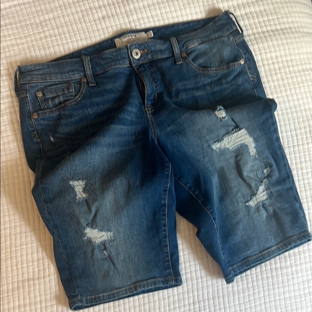 Torrid Blue Boyfriend Distressed Casual shorts